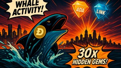 Dogecoin Whale Activity Surges: Cardano (ADA) & Chainlink (LINK) Tipped as 30x Gems