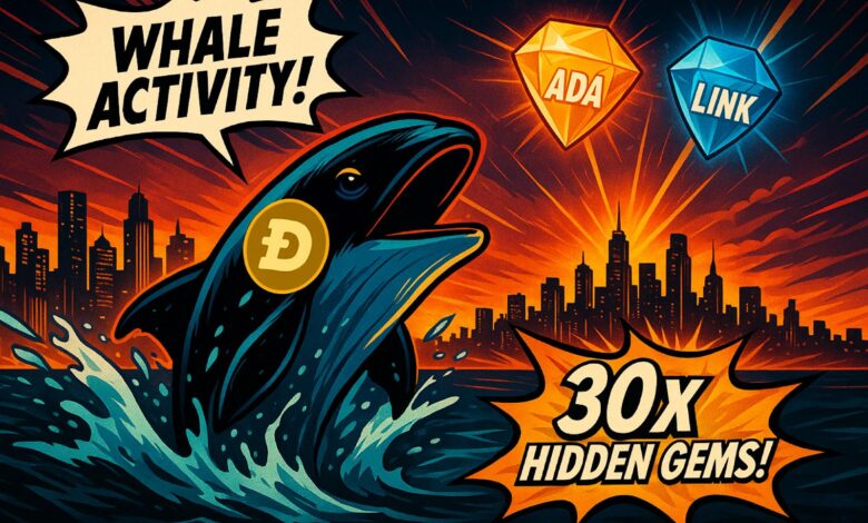 Dogecoin Whale Activity Surges: Cardano (ADA) & Chainlink (LINK) Tipped as 30x Gems
